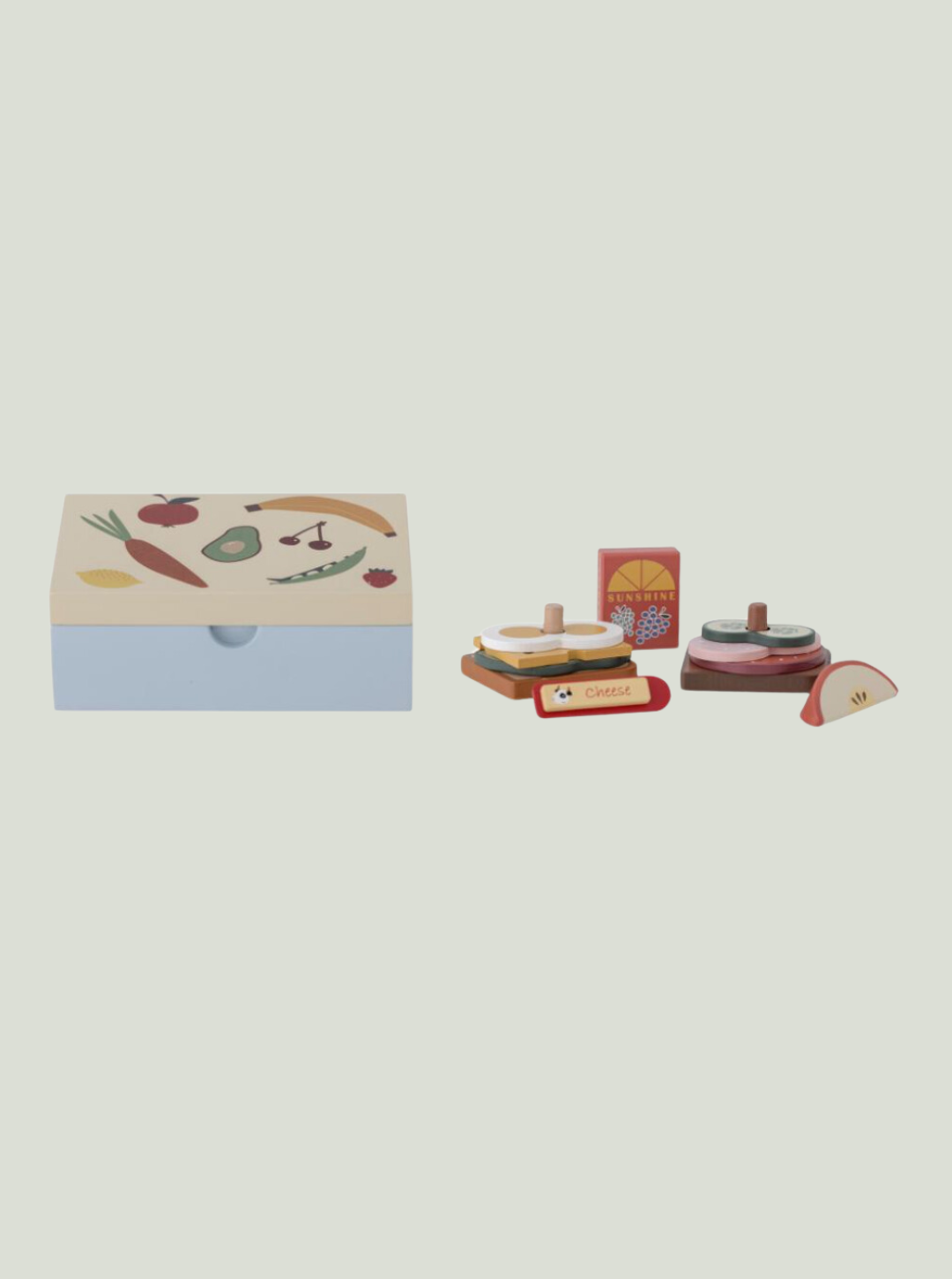 Zabawka drewnianaThyra Play Set, Lunchbox, niebieski, Bloomingville Mini