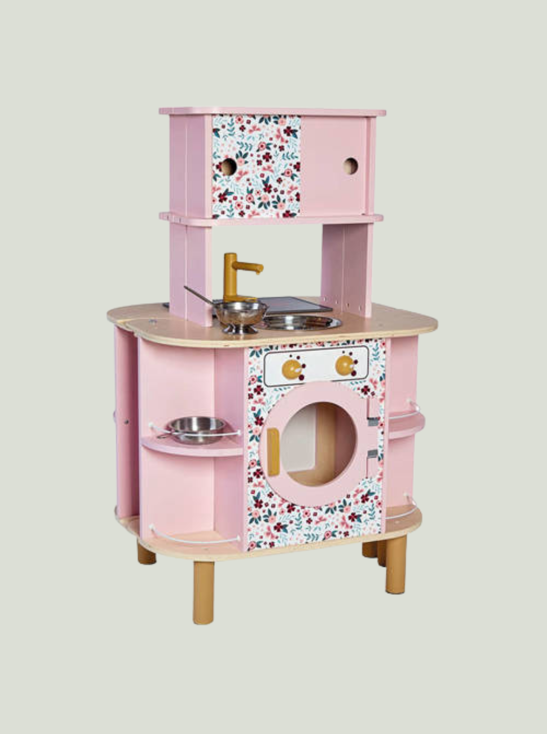 Dwustronna drewniana kuchnia Twist z 8 akcesoriami 3+ JANOD