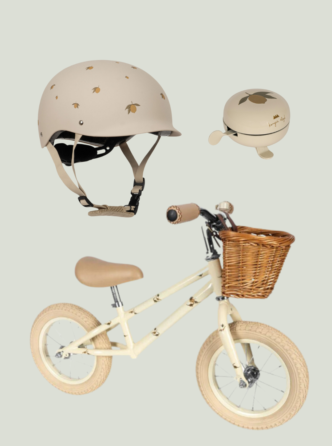 Zestaw Rower Biegowy, Kask, Dzwonek - LEMON Konges Sløjd