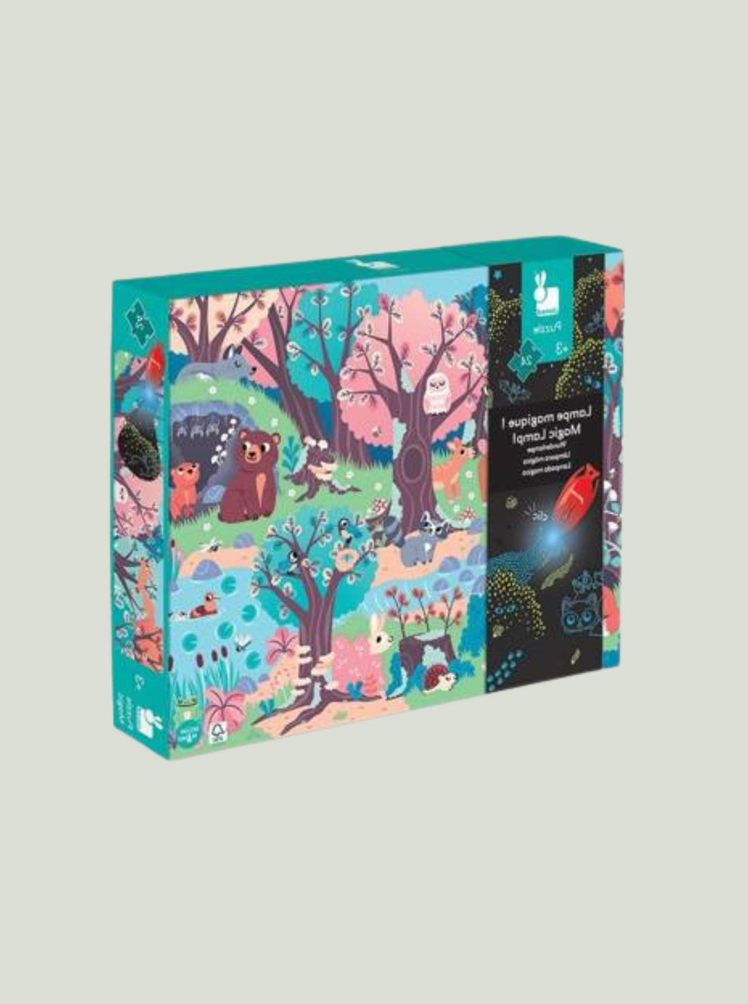 Świecące puzzle z mini-lampką UV Las 24 elementy 3+ JANOD