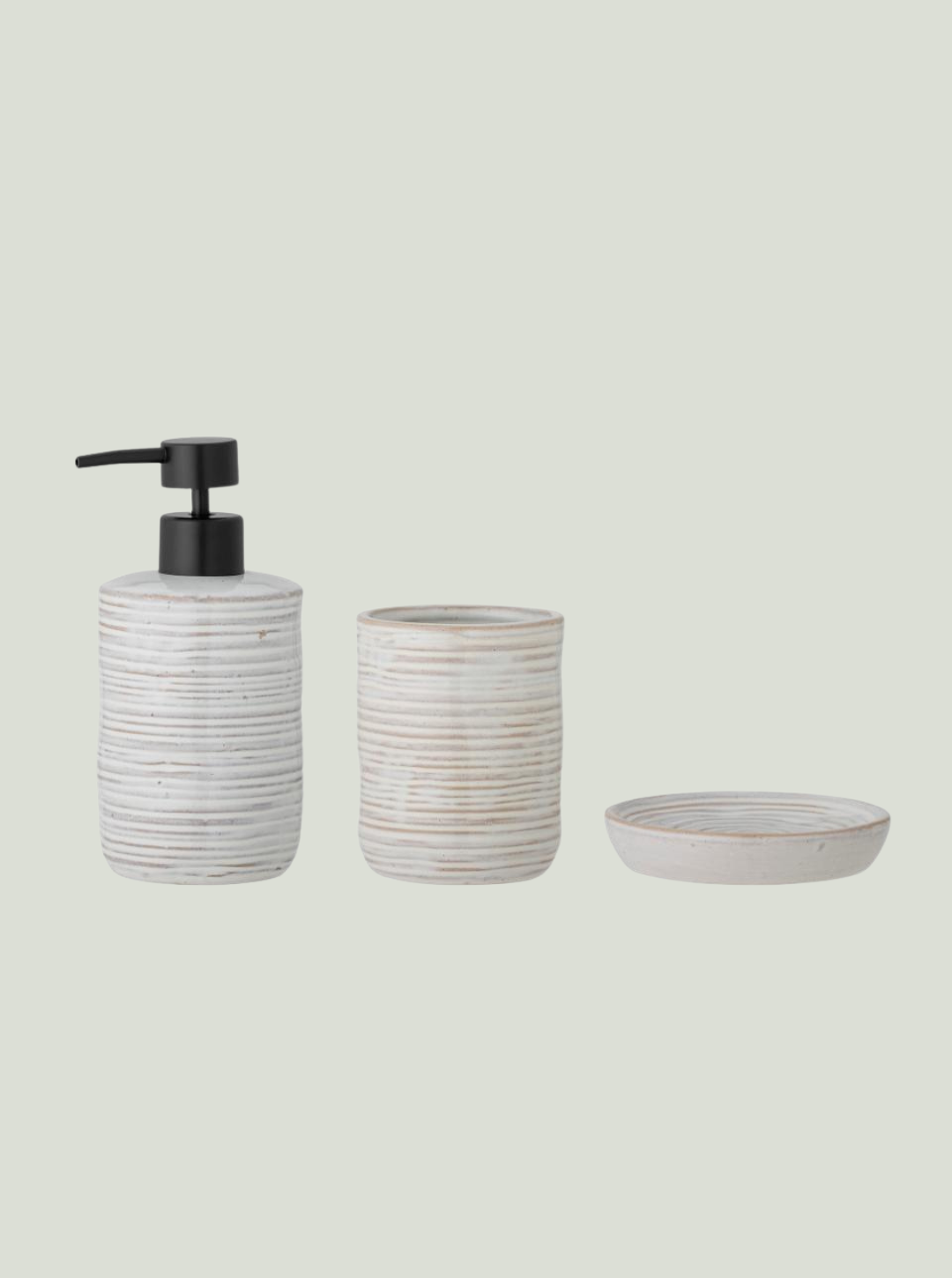 Zestaw dozowników do mydła Winta, Natura, Kamionka Bloomingville