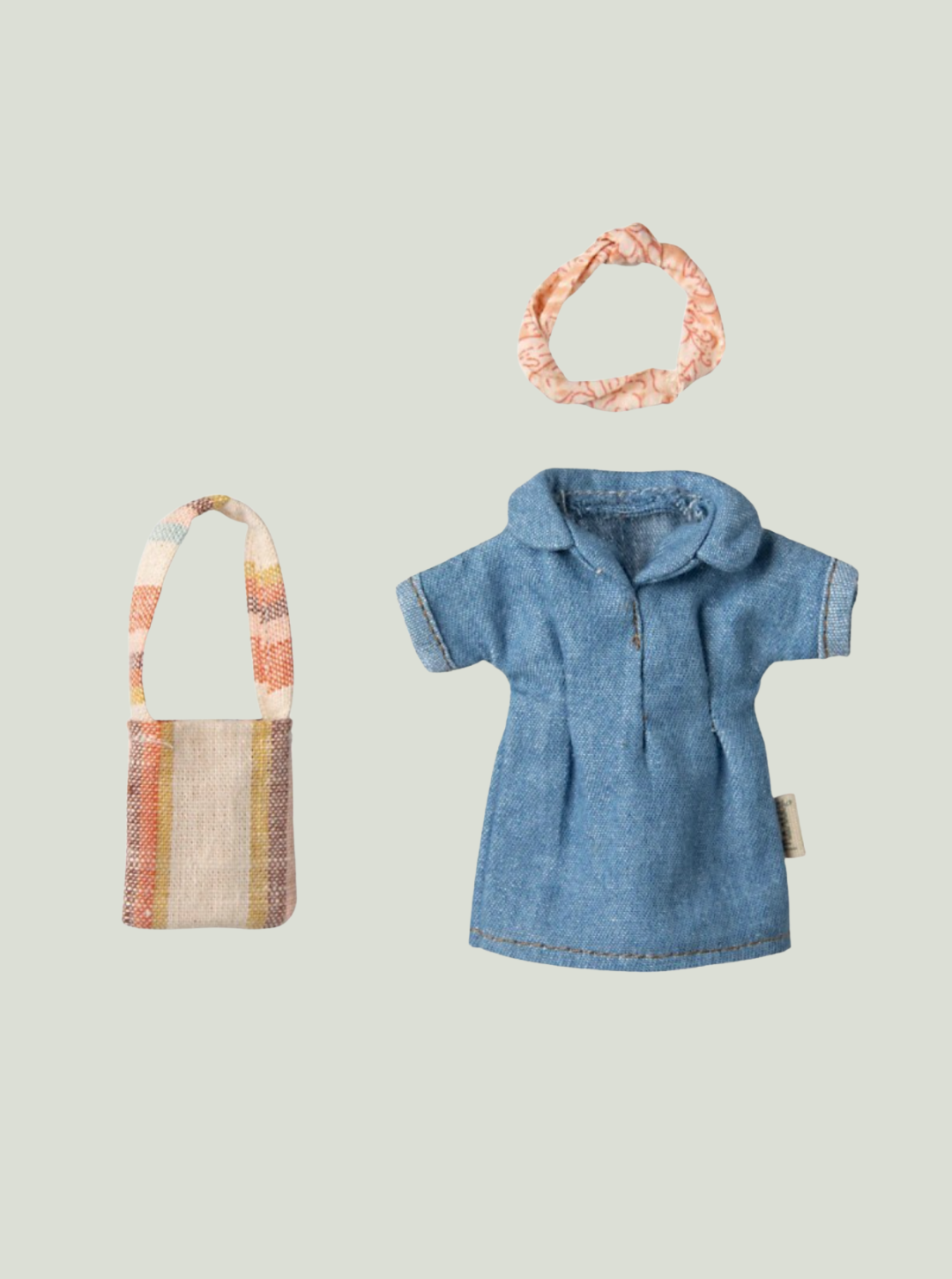 MAILEG Ubranko dla mamy myszki, sukienka i torebka z jeansu