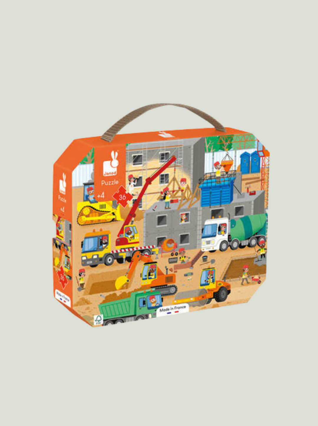 Puzzle w walizce Plac budowy 36 elementów 4+ JANOD