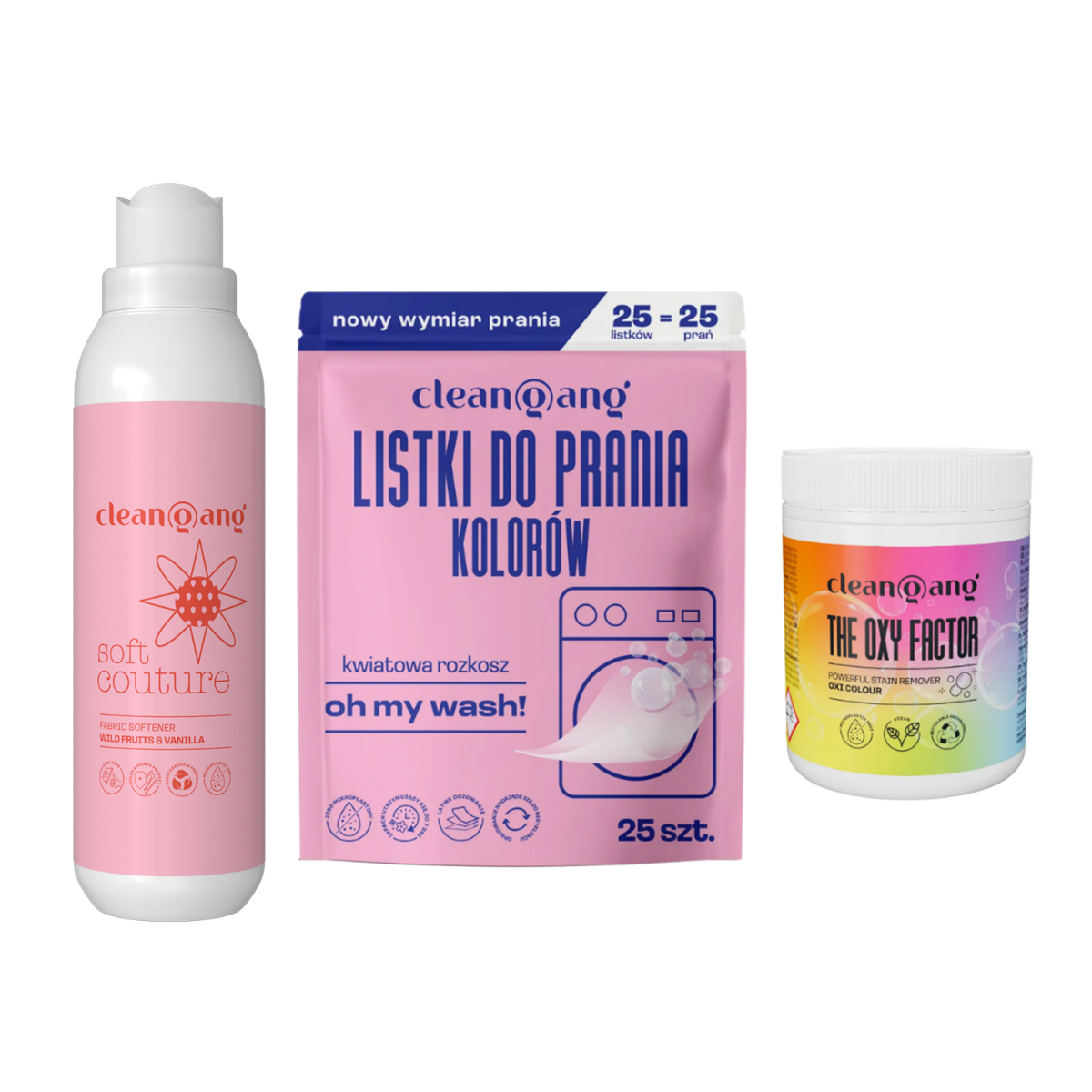 zestaw do prania z odplamiaczem do kolorów