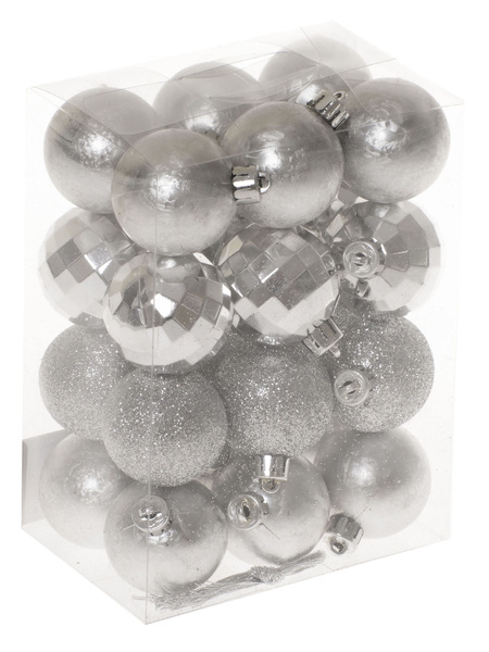 Bombki srebrne 24 sztuki 4cm