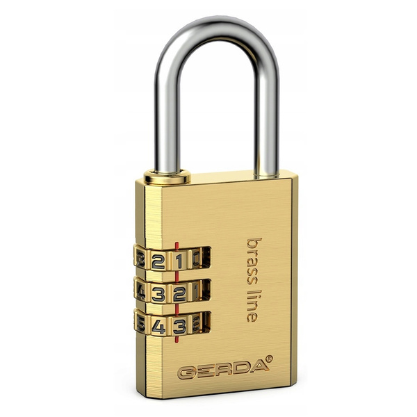 Kłódka szyfrowa Brass Line 30mm mosiężna Gerda