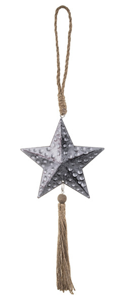 Zawieszka gwiazda srebrna metalowe 22x11x1cm