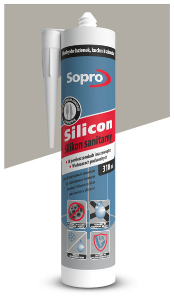 Silikon sanitarny Sopro 15 szary 310 ml