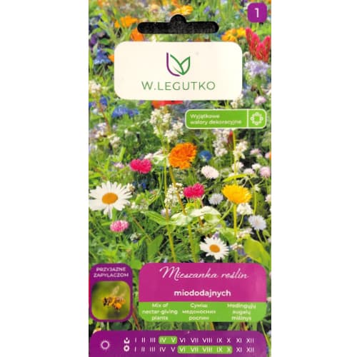 1 szt, Mieszanka roślin miododajnych - Samen: Ilość w opakowaniu: 3 g