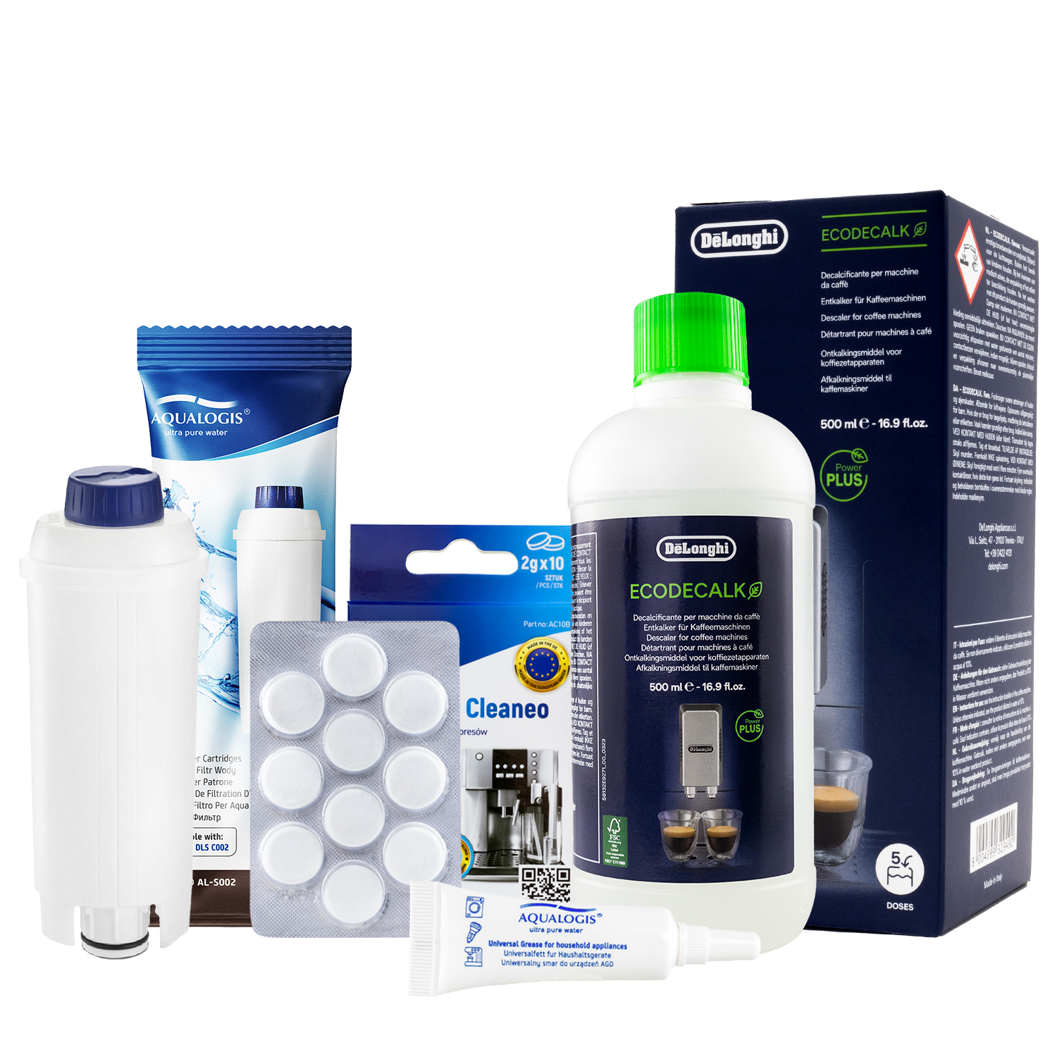 Odkamieniacz do ekspresu Delonghi + Filtr, Tabletki i Smar