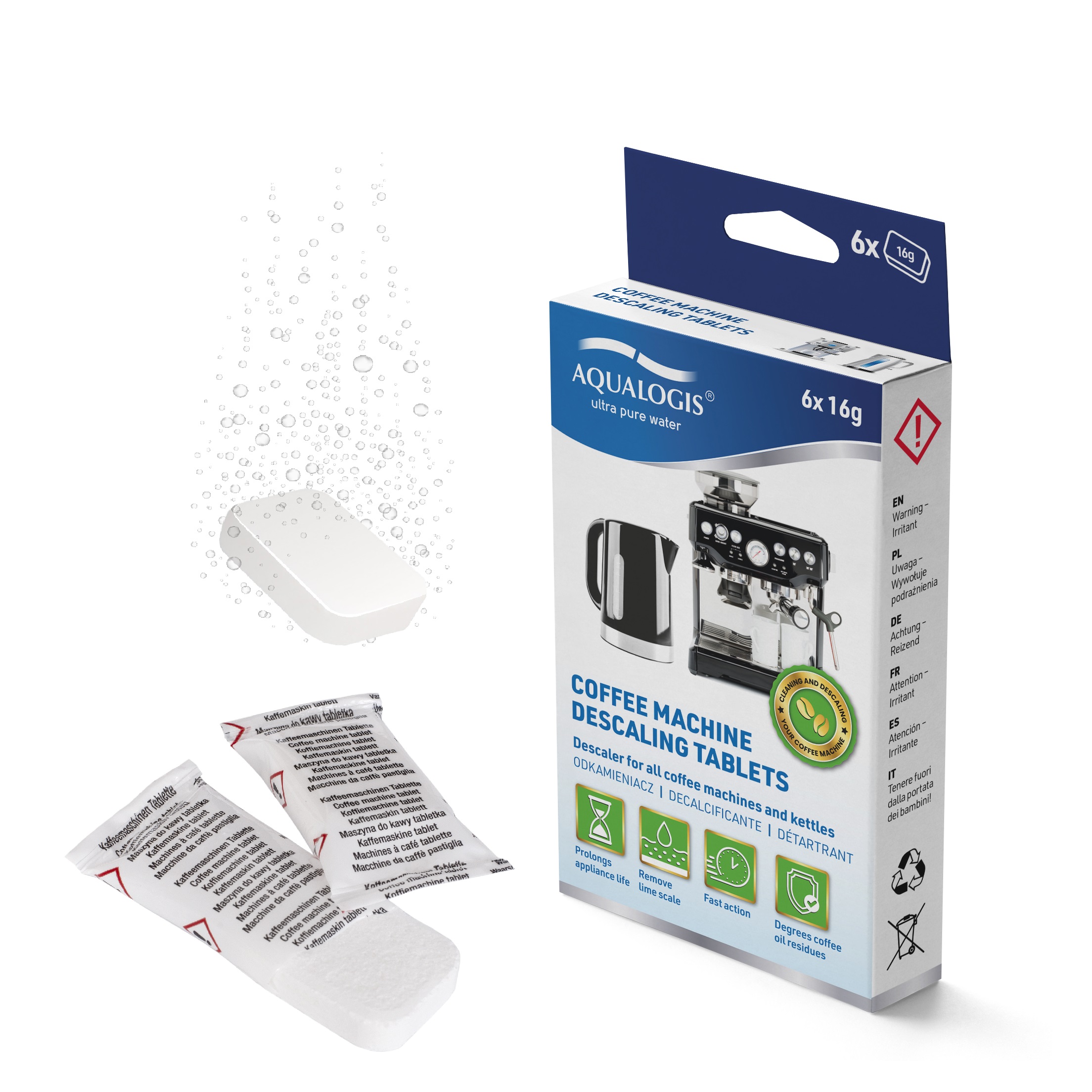 Tabletki Odkamieniacz do Ekspresów JURA, KRUPS, SIEMENS, Aqualogis Decalc 6 szt