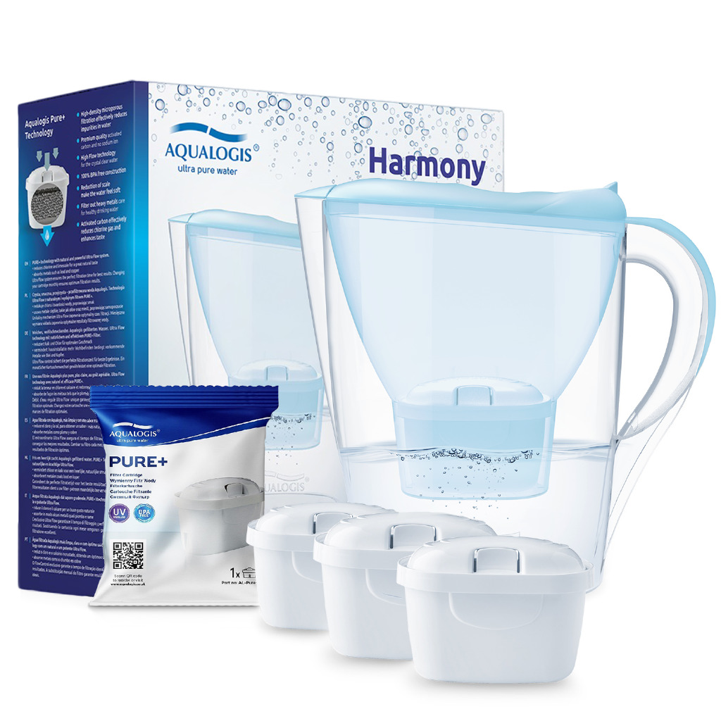 Dzbanek Filtrujący Aqualogis Harmony 2.6 Jasno Niebieski, + 3 Wkłady Filtrujące Pure+