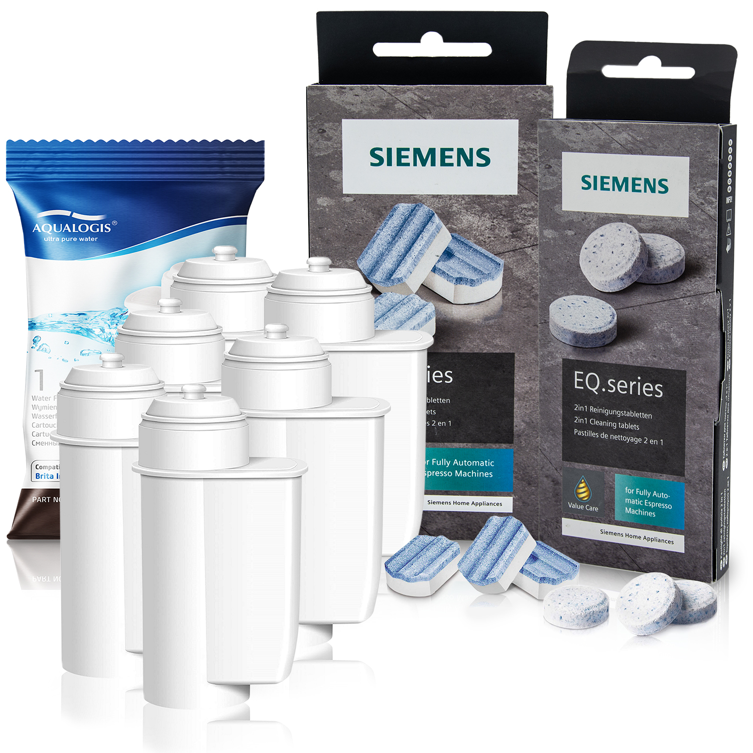 Tabletki i Odkamieniacz Siemens + 6x Filtr Do Ekspresu AL-Inte