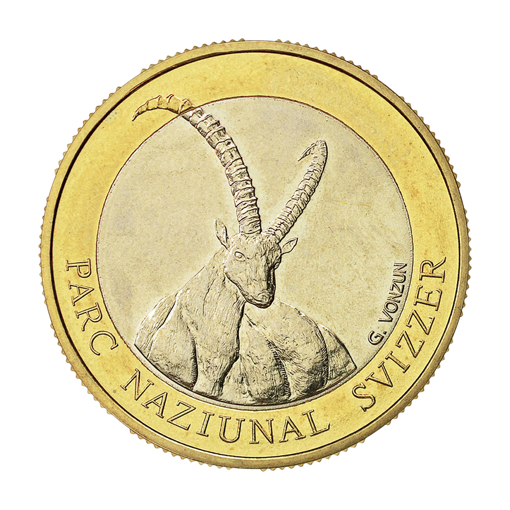 Moneta Szwajcarski Park Narodowy: Koziorożec alpejski - wysyłka 24 h! - Mennica Skarbowa