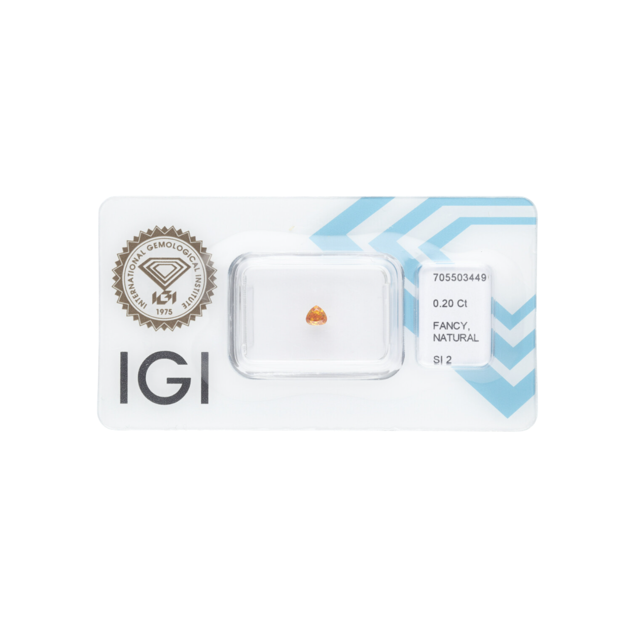 Diament naturalny 0,20 CT / Natural Fancy Intense Yellow Orange / Pear Brilliant / SI2 / G - wysyłka 24 h! - Mennica Skarbowa