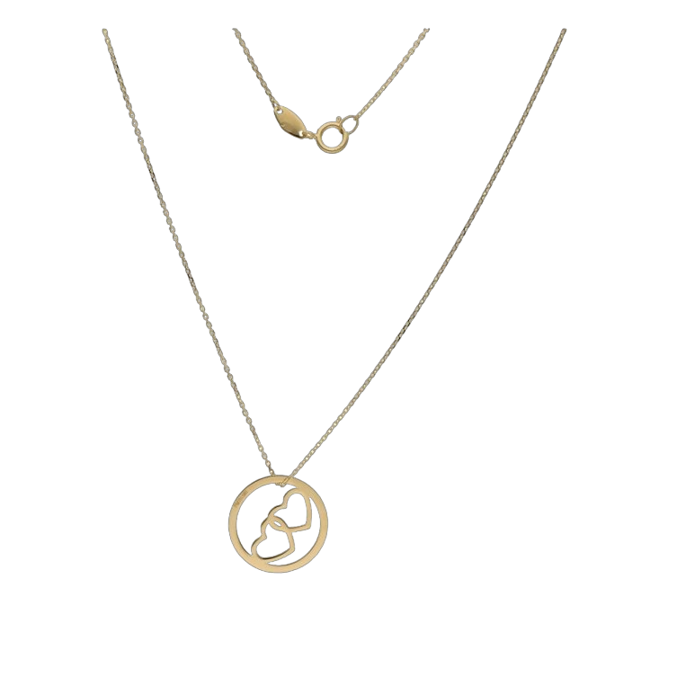 Naszyjnik Celebrytka złota 44 cm 2serca koło - wysyłka 24 h! - Mennica Skarbowa