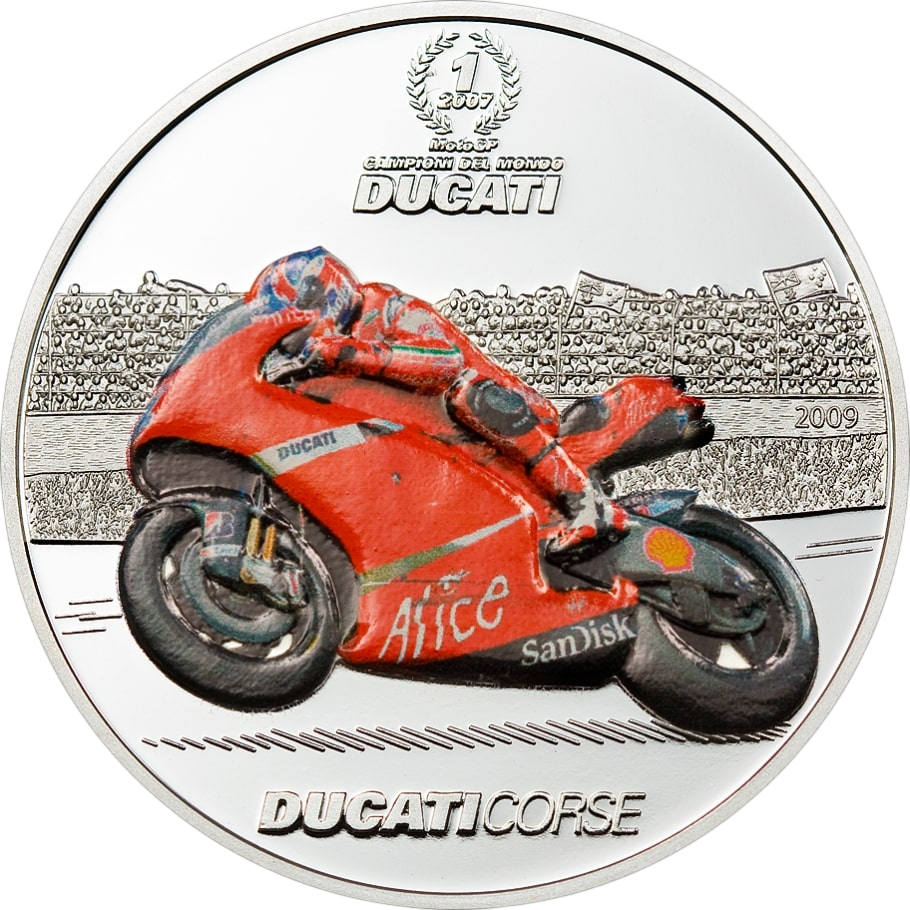 Moneta posrebrzana Ducati - Casey Stoner 2009 - wysyłka 24 h! - Mennica Skarbowa