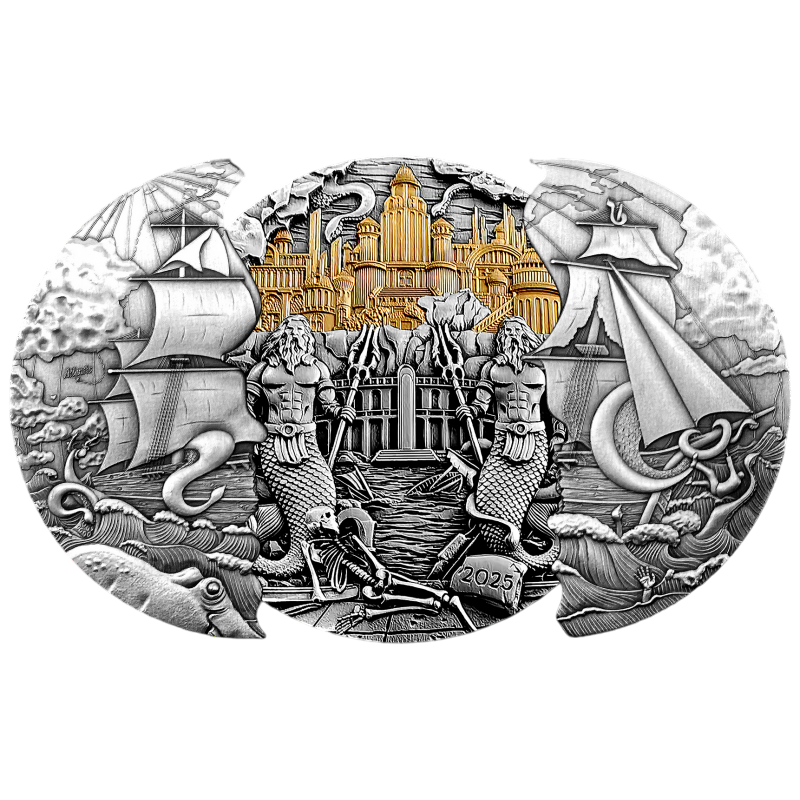 Srebrna moneta rozsuwana Zaginione cywilizacje: Atlantyda 2025 5 uncji - wysyłka 24 h! - Mennica Skarbowa