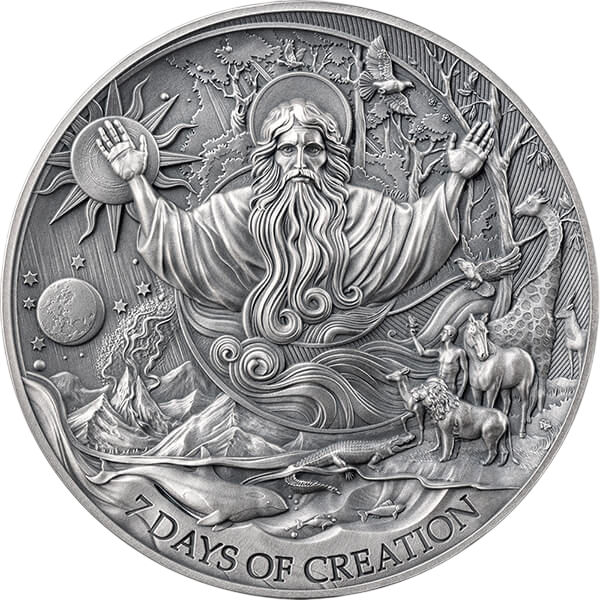 Srebrna moneta Historie biblijne: Stworzenie Świata 2024 2 uncje - wysyłka 24 h! - Mennica Skarbowa