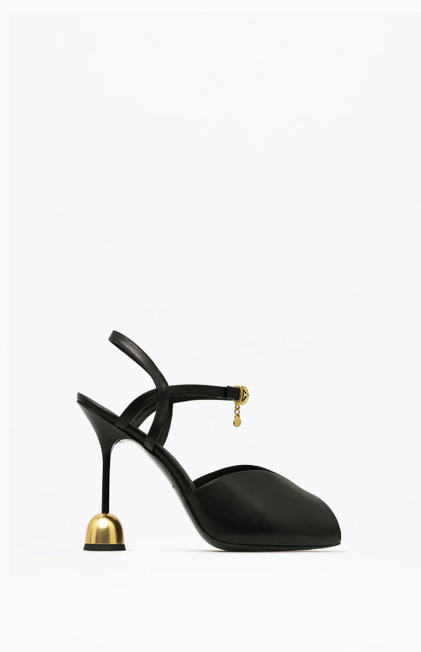 Sandały na obcasie MARILYN DEEP BLACK 36 - Vanda Novak