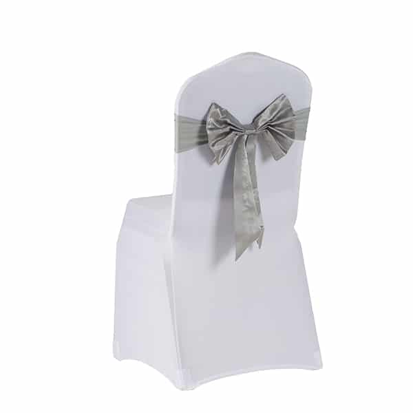 Kokarda elastyczna na krzesła kolor srebrny
