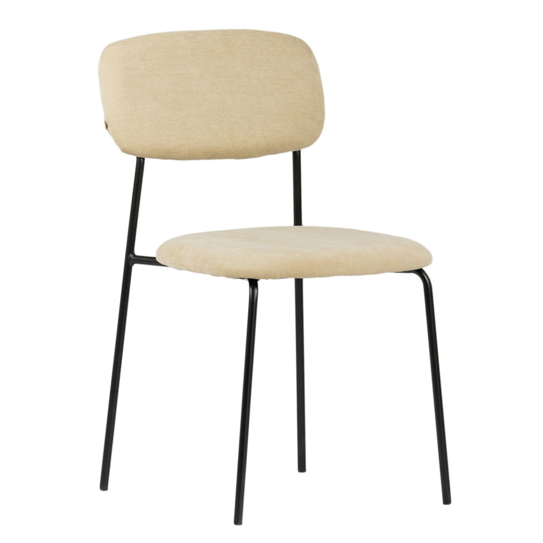 Krzesło tapicerowane w stylu skandynawskim Uno - kolor kremowy
