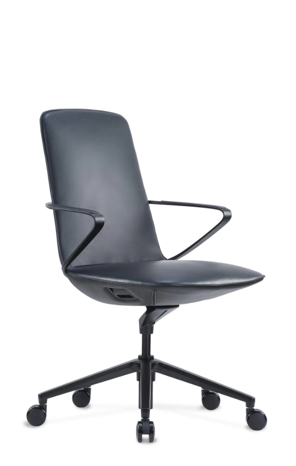 MIYABI fotel konferencyjny czarny, eko-skóra