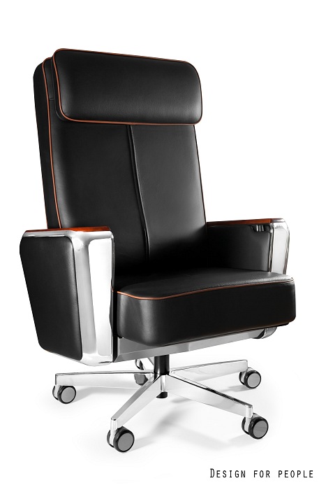 REGENT fotel gabinetowy czarny lub biały, skóra naturalna