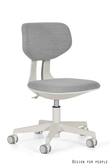 WING fotel obrotowy dziecięcy szary stelaż, tkanina 6 kolorów