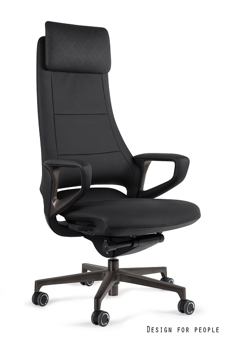 VIRGO fotel gabinetowy czarny lub szary, eko-skóra lub skóra naturalna