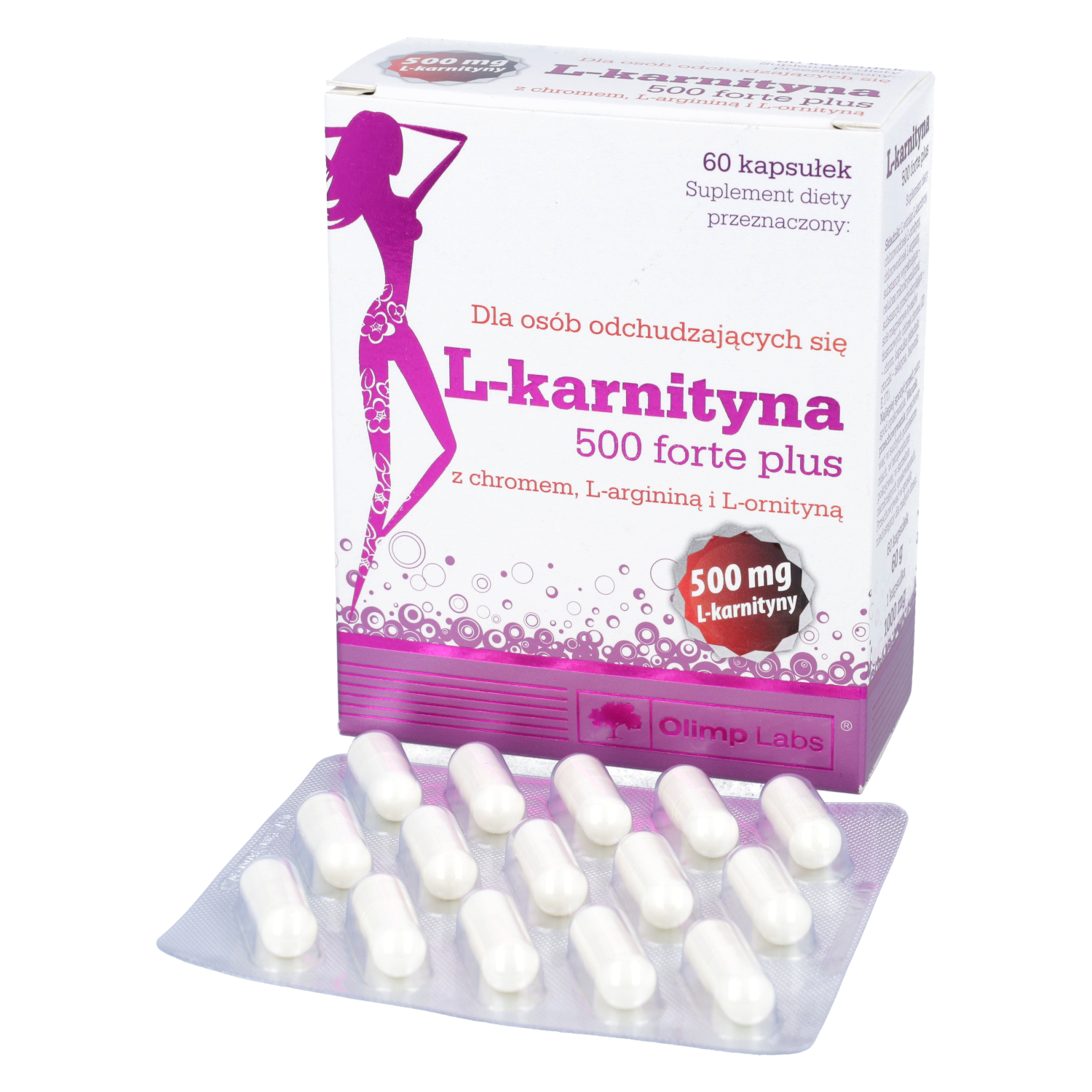 Olimp, l-karnityna 500 forte plus, 60 kapsułek