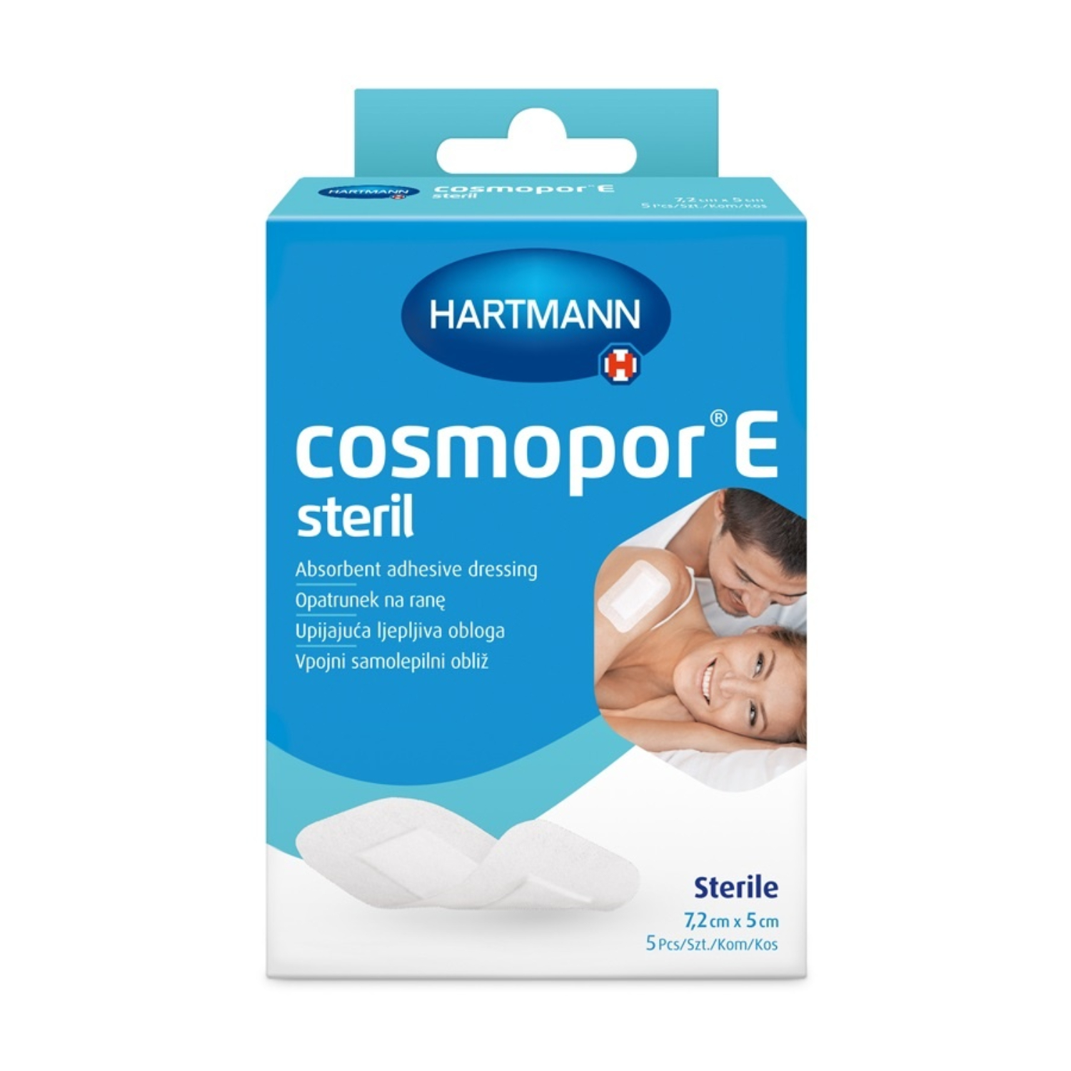 Cosmopor e - samoprzylepny opatrunek jałowy, 7,2cm x 5cm, 5 sztuk