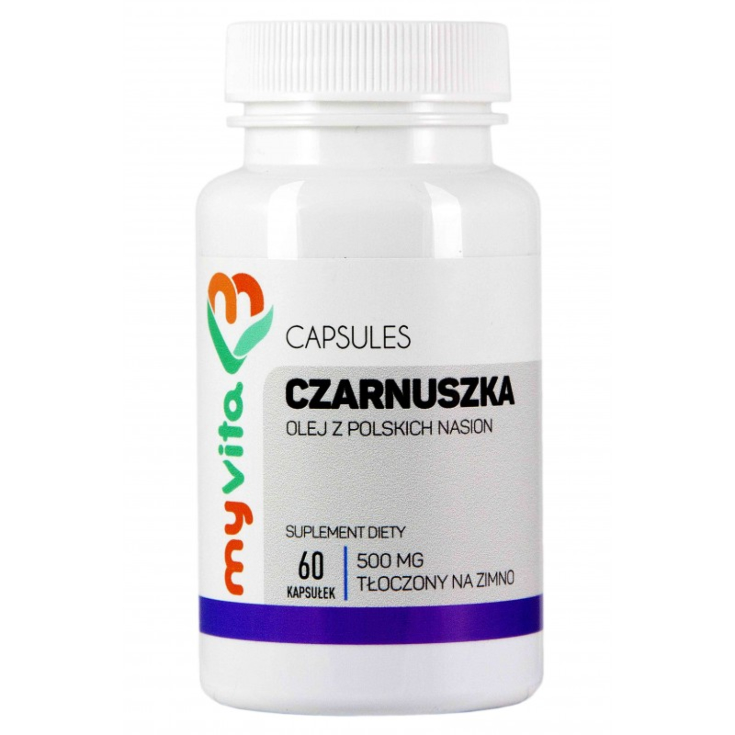 Myvita czarnuszka, olej z polskich nasion 500 mg, 60 kapsułek