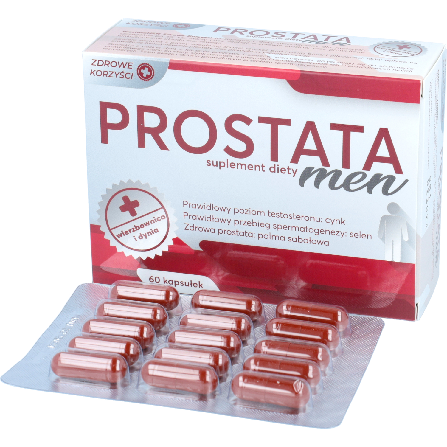 Zdrowe korzyści prostata men, 60 kapsułek