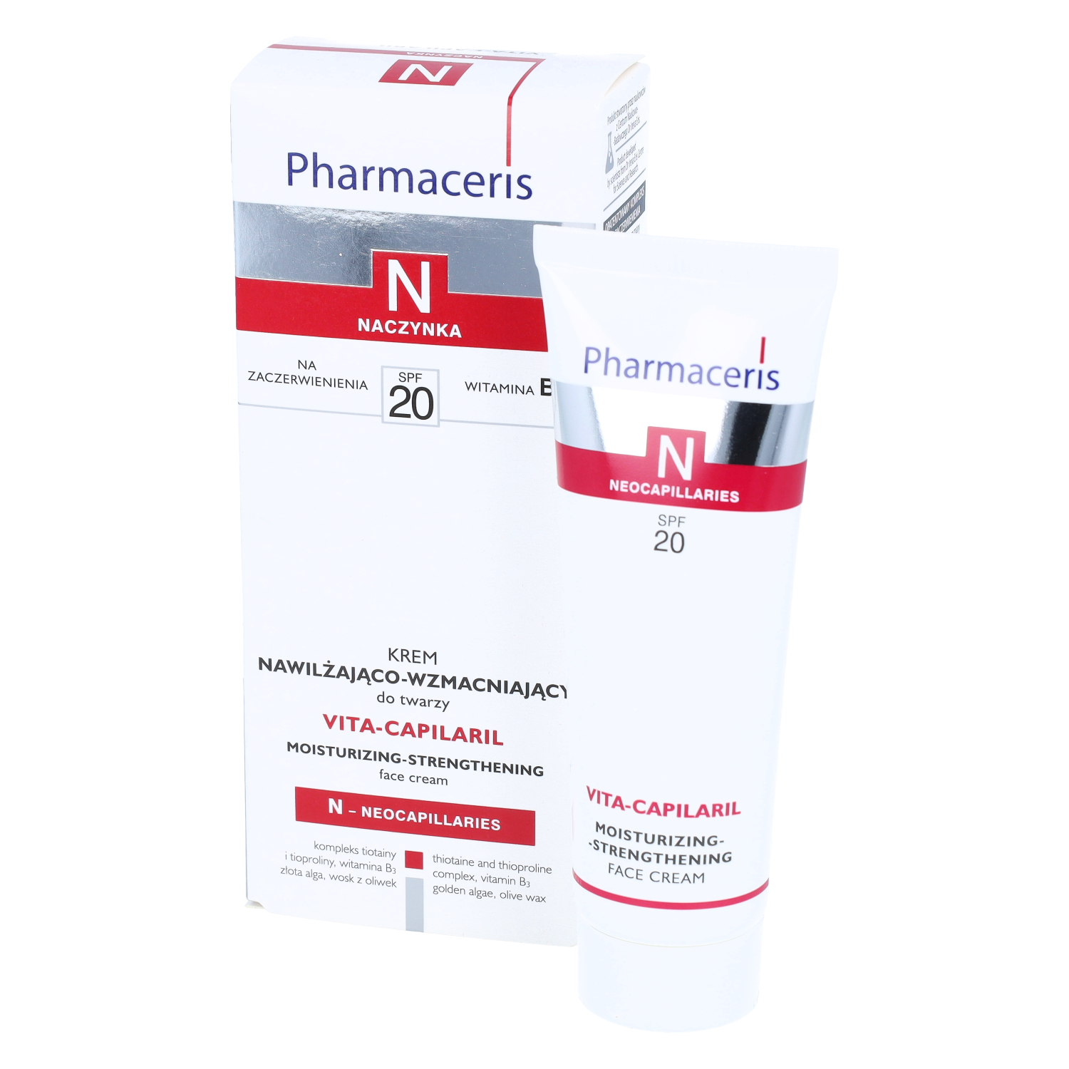 Pharmaceris n vita-capilaril - krem nawilżająco-wzmacniający do twarzy, spf 20, 50 ml