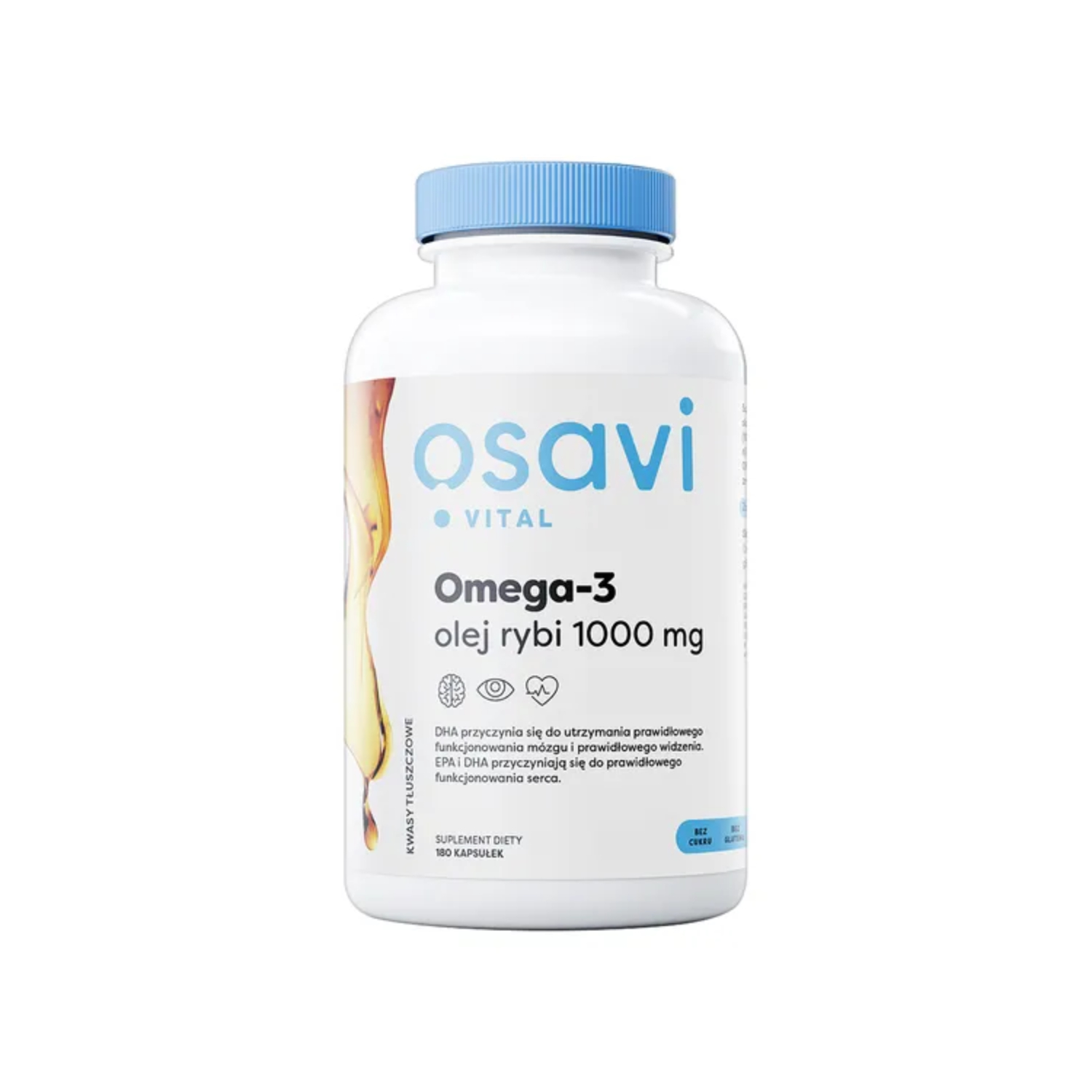 Osavi omega-3 olej rybi 1000 mg, wsparcie odporności, 180 kapsułek