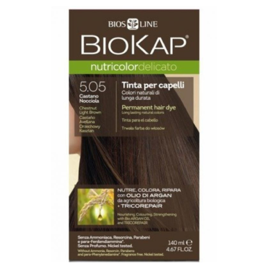 Biokap nutricolor delicato - farba do włosów, 5.05 orzechowy kasztan, 140 ml