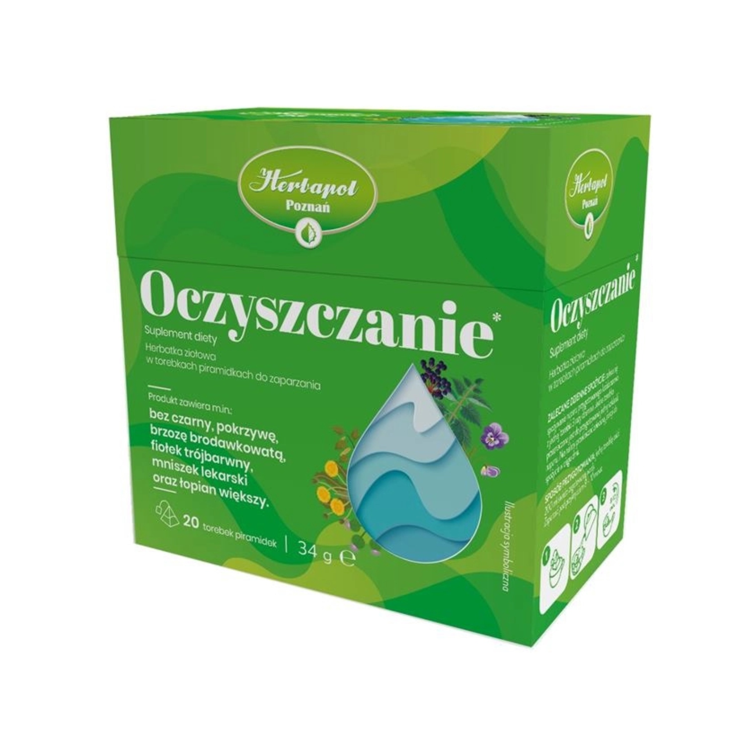 Herbapol poznań, oczyszczanie herbatka w torebkach, 20 sztuk