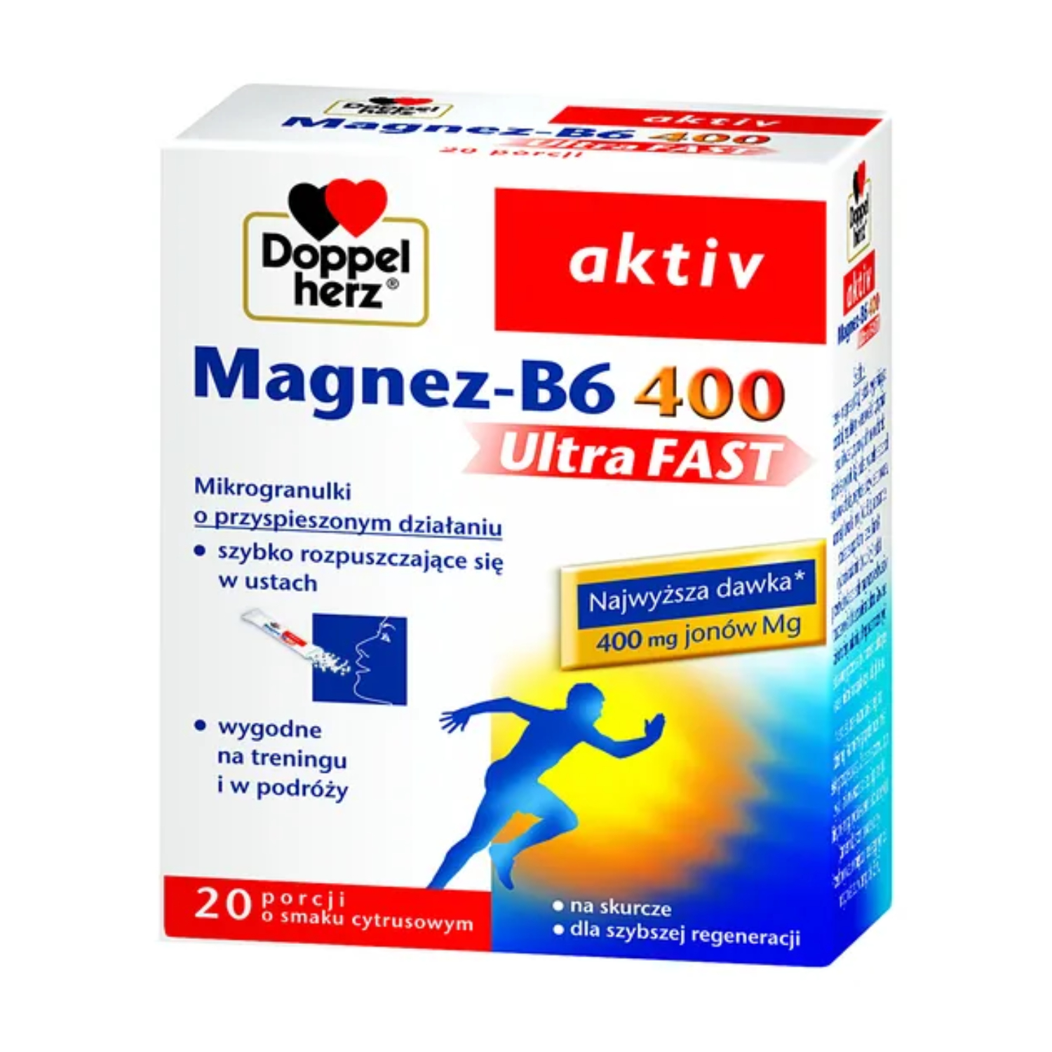 Doppelherz aktiv magnez-b6 400 ultra fast, 20 saszetek
