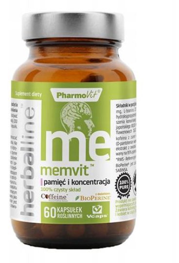 Pharmovit herballine memvit pamięć i koncentracja, 60 kapsułek roślinnych