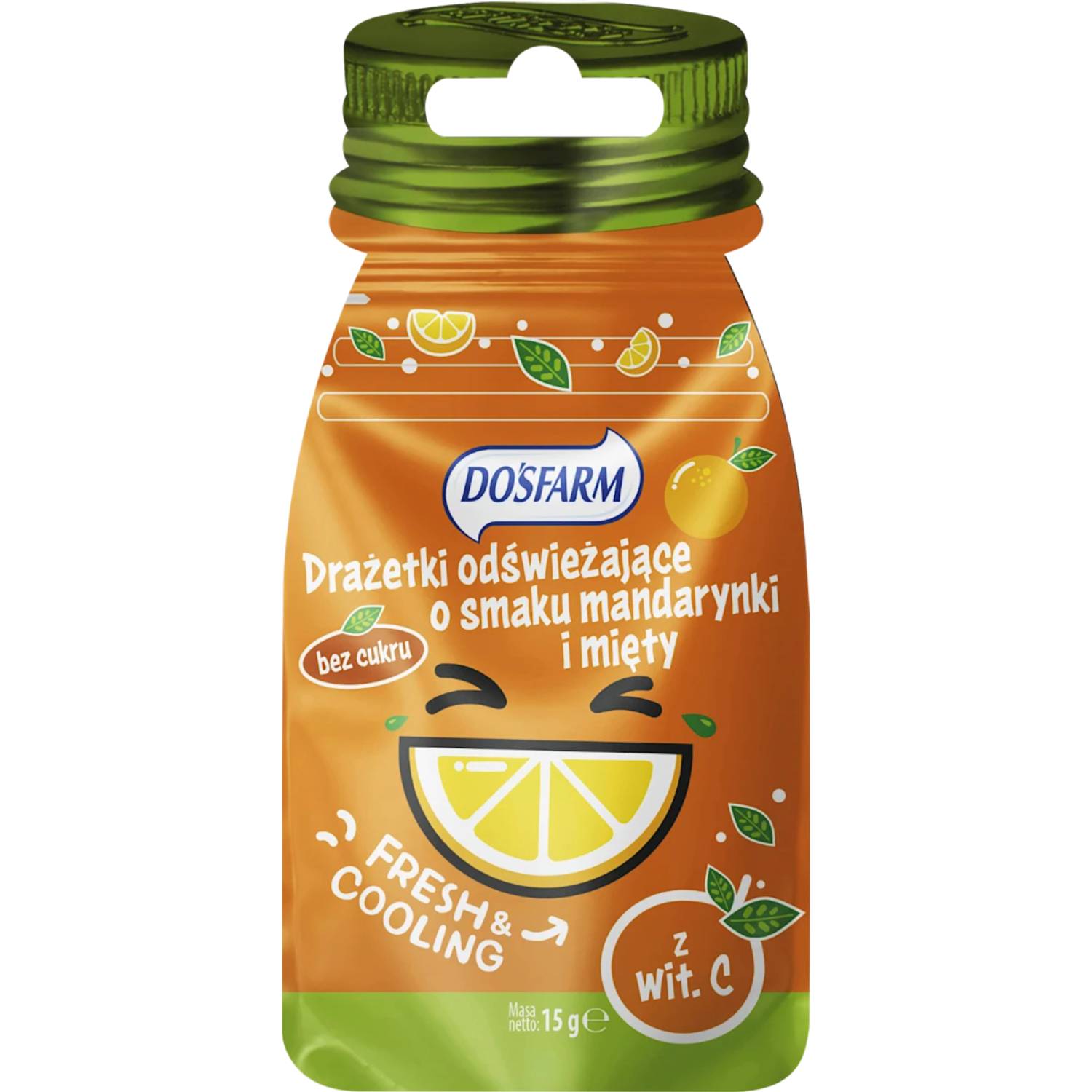 Dosfarm - drażetki odświeżające, mięta i mandarynka, 15 g