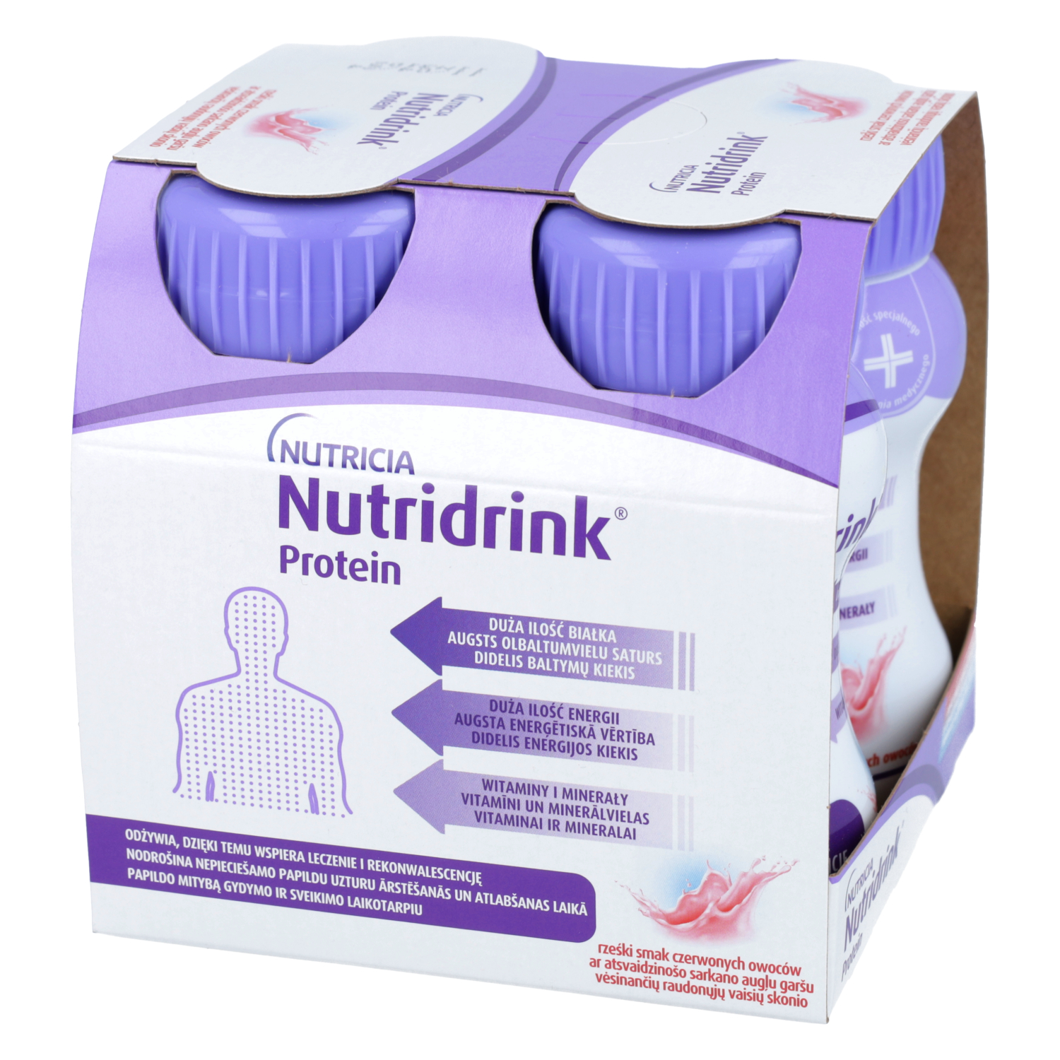 Nutridrink protein - rześki smak czerwonych owoców, płyn, 4 x 125 ml