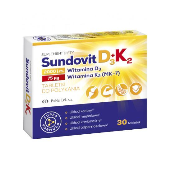 Sundovit d3+k2, 30 tabletek