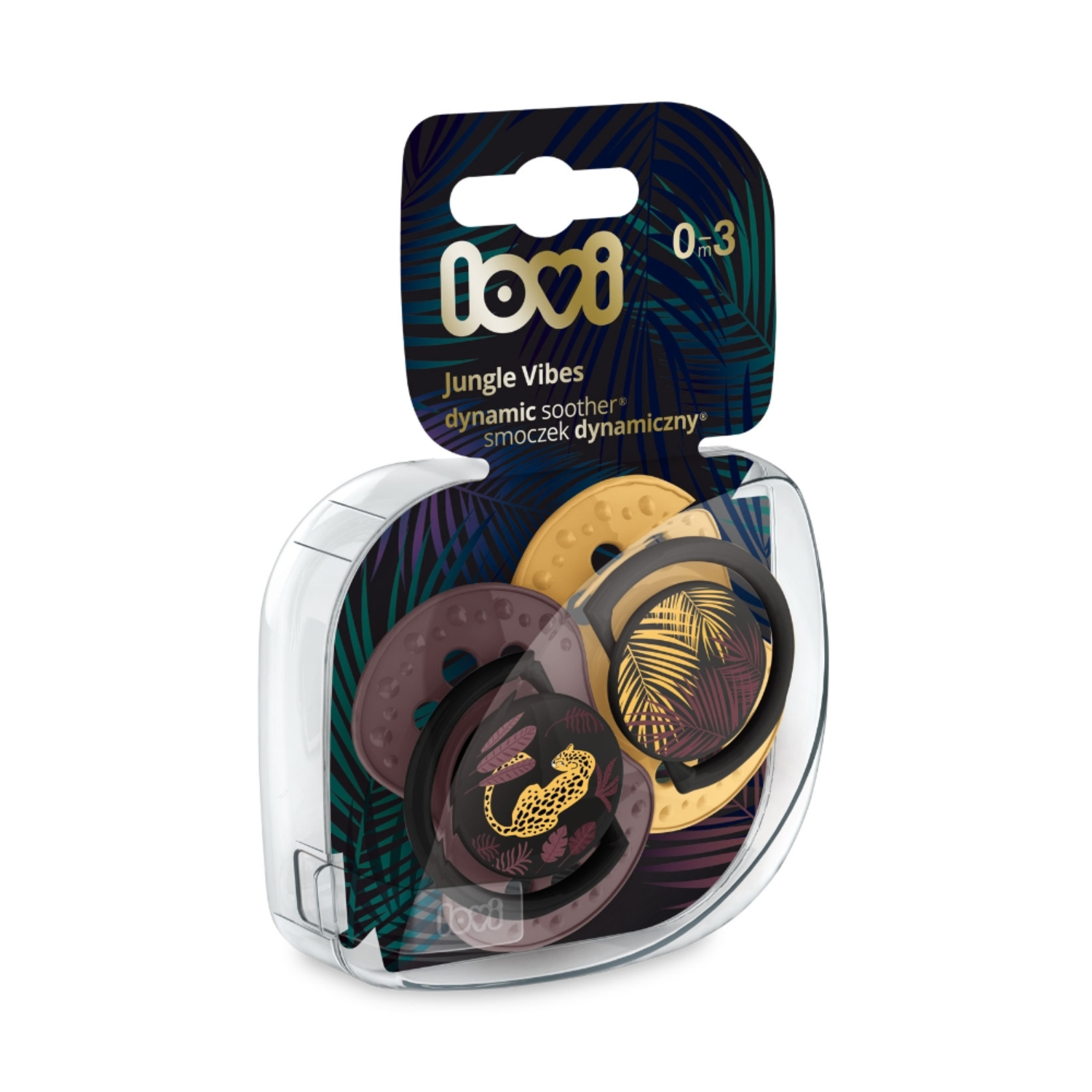 Canpol lovi - smoczek silikonowy dynamiczny 0-3m, jungle vibes, girl 22/901, 2 sztuki (data ważności: 28.02.2026)