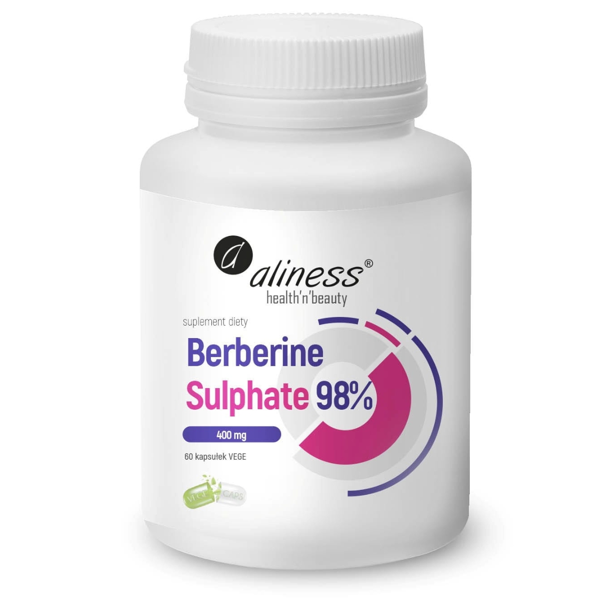 Aliness berberine sulphate 98% 400 mg, 60 kapsułek