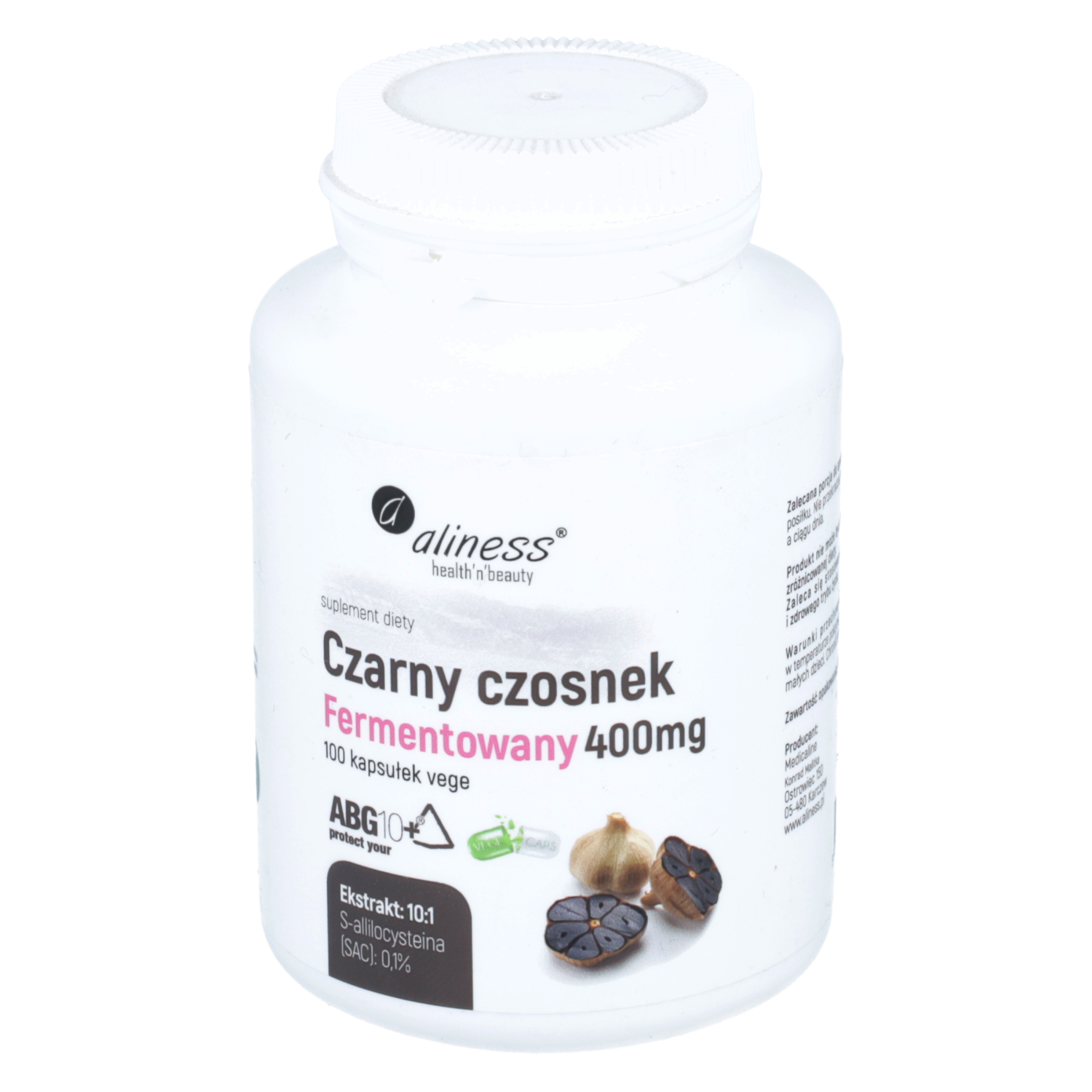 Aliness - czarny czosnek fermentowany 400 mg, 100 kapsułek