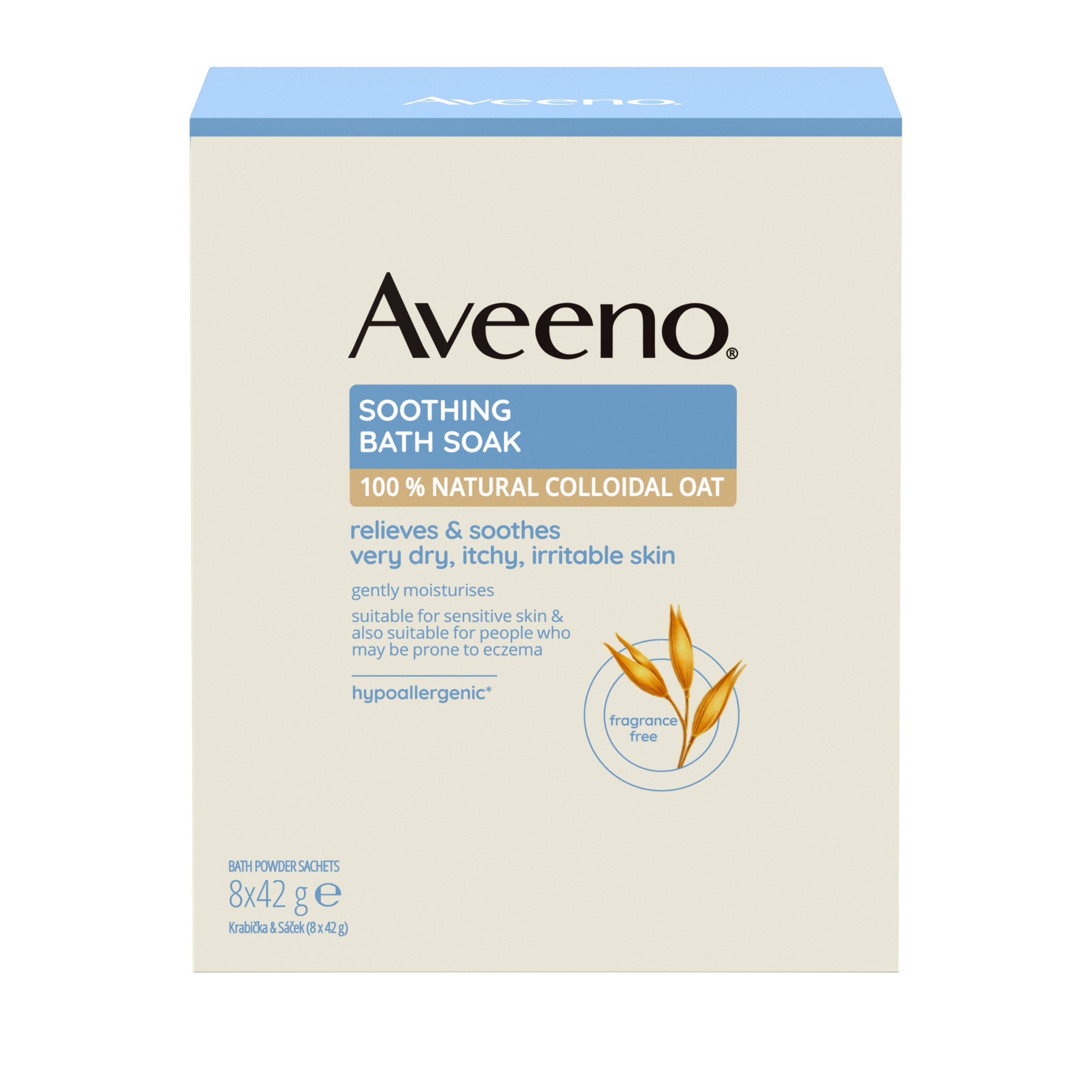 Aveeno - kojący puder do kąpieli, 8x42 g