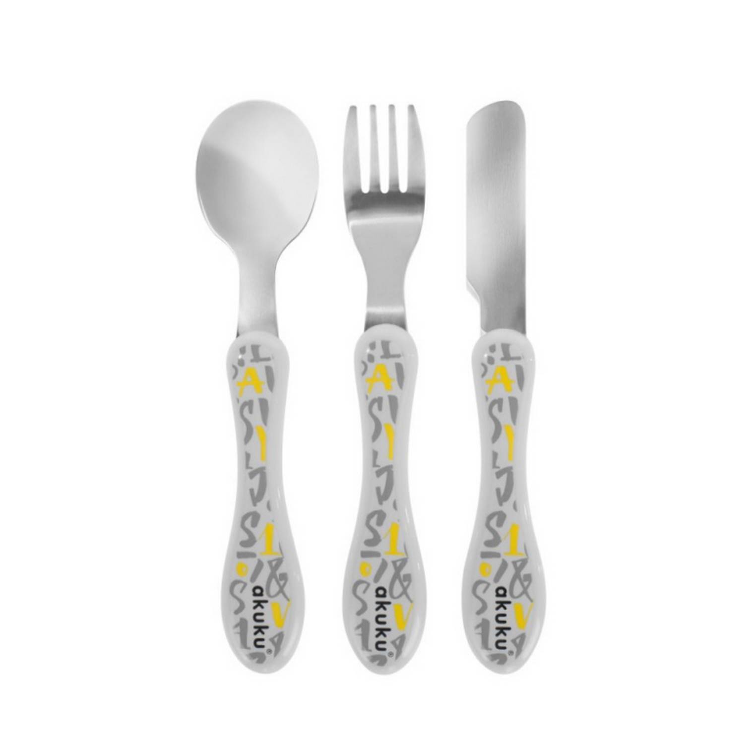 Akuku - sztućce dla dzieci ze stali szlachetnej a0103, 3 sztuki