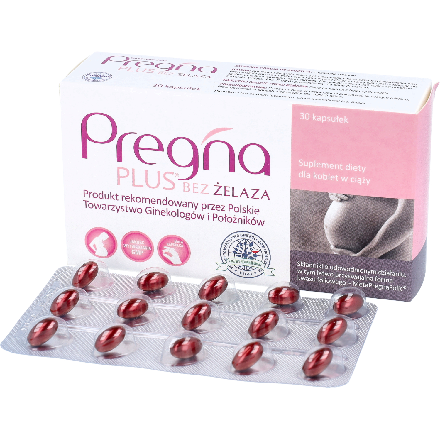 Pregna plus bez żelaza, 30 kapsułek