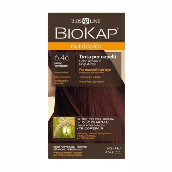 Biokap nutricolor - farba do włosów, 6.46 wenecjańska czerwień, 140 ml